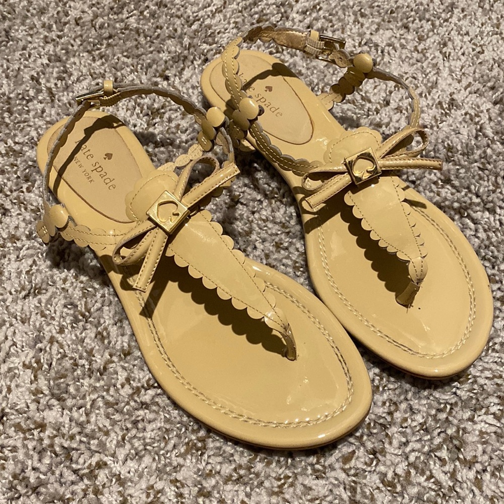 Kate Spade Scalloped Patent Leather Sandals